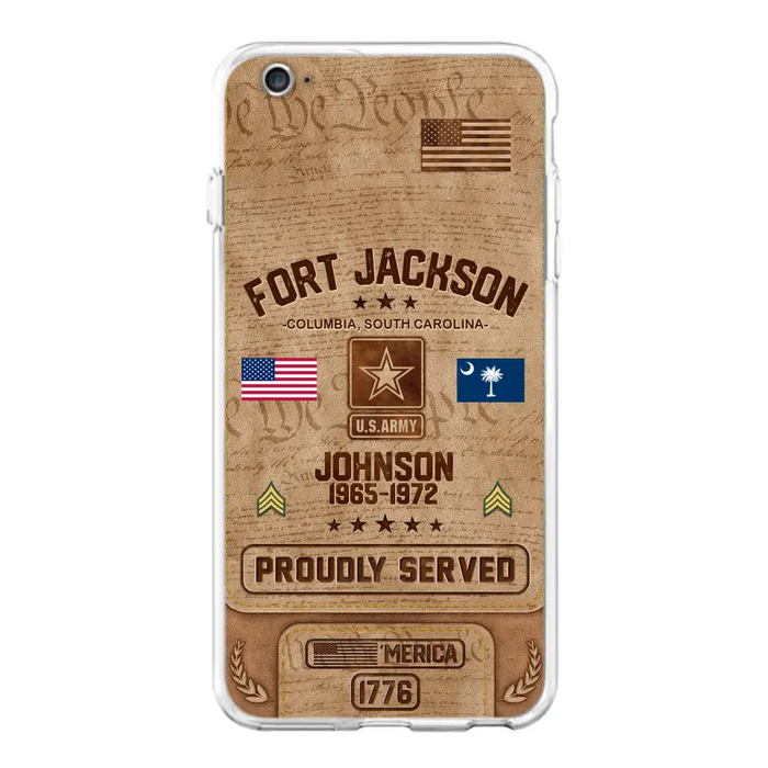 Custom Personalized Veteran Phone Case - Gift For Veteran - Birthday/ Father's Day Gift - Proudly Served - Case For iPhone And Samsung