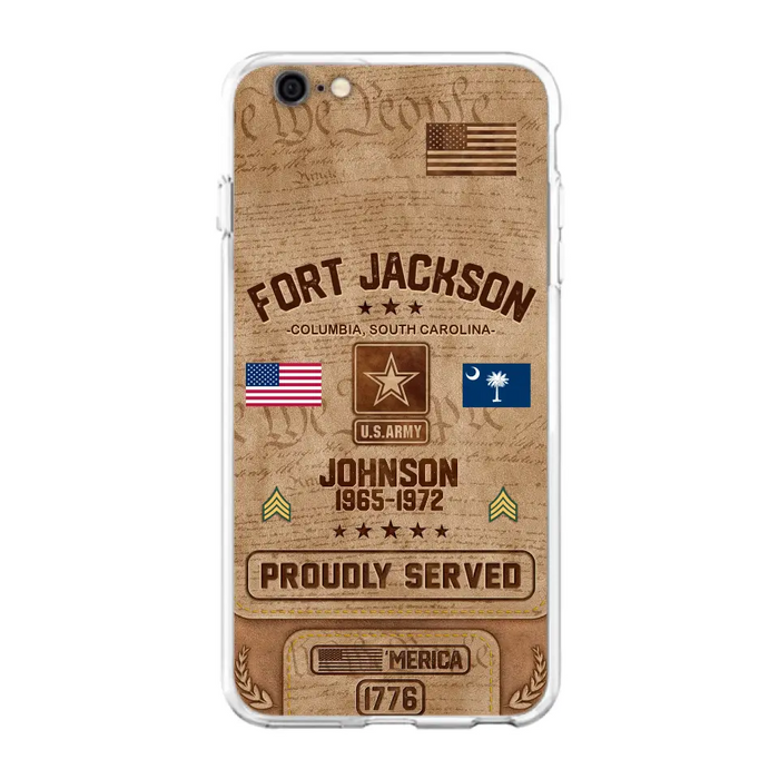 Custom Personalized Veteran Phone Case - Gift For Veteran - Birthday/ Father's Day Gift - Proudly Served - Case For iPhone And Samsung