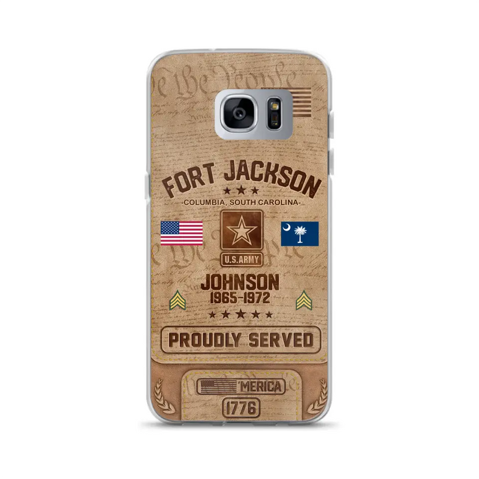 Custom Personalized Veteran Phone Case - Gift For Veteran - Birthday/ Father's Day Gift - Proudly Served - Case For iPhone And Samsung