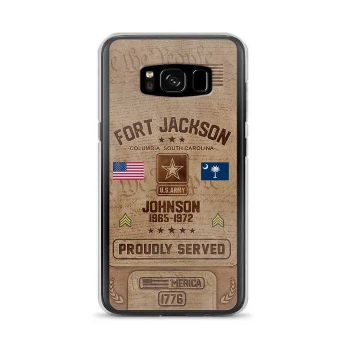 Custom Personalized Veteran Phone Case - Gift For Veteran - Birthday/ Father's Day Gift - Proudly Served - Case For iPhone And Samsung