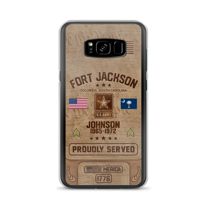 Custom Personalized Veteran Phone Case - Gift For Veteran - Birthday/ Father's Day Gift - Proudly Served - Case For iPhone And Samsung