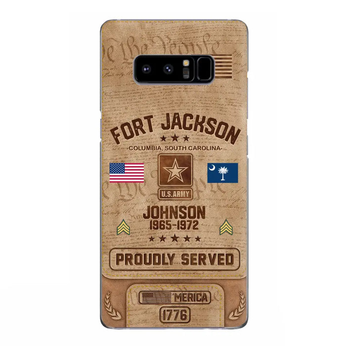 Custom Personalized Veteran Phone Case - Gift For Veteran - Birthday/ Father's Day Gift - Proudly Served - Case For iPhone And Samsung