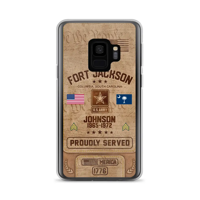 Custom Personalized Veteran Phone Case - Gift For Veteran - Birthday/ Father's Day Gift - Proudly Served - Case For iPhone And Samsung