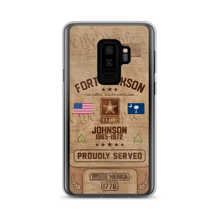 Custom Personalized Veteran Phone Case - Gift For Veteran - Birthday/ Father's Day Gift - Proudly Served - Case For iPhone And Samsung