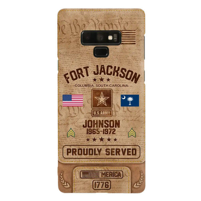 Custom Personalized Veteran Phone Case - Gift For Veteran - Birthday/ Father's Day Gift - Proudly Served - Case For iPhone And Samsung