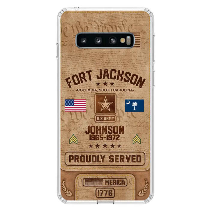 Custom Personalized Veteran Phone Case - Gift For Veteran - Birthday/ Father's Day Gift - Proudly Served - Case For iPhone And Samsung