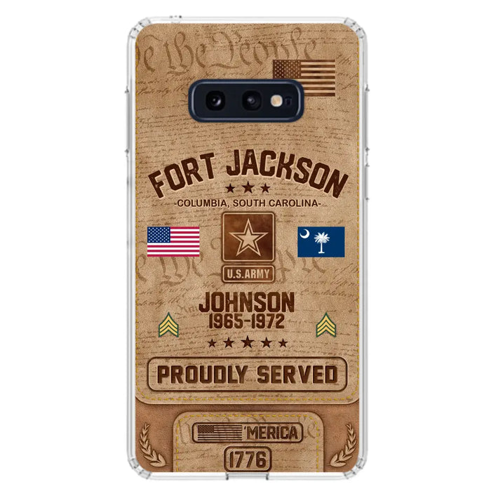 Custom Personalized Veteran Phone Case - Gift For Veteran - Birthday/ Father's Day Gift - Proudly Served - Case For iPhone And Samsung