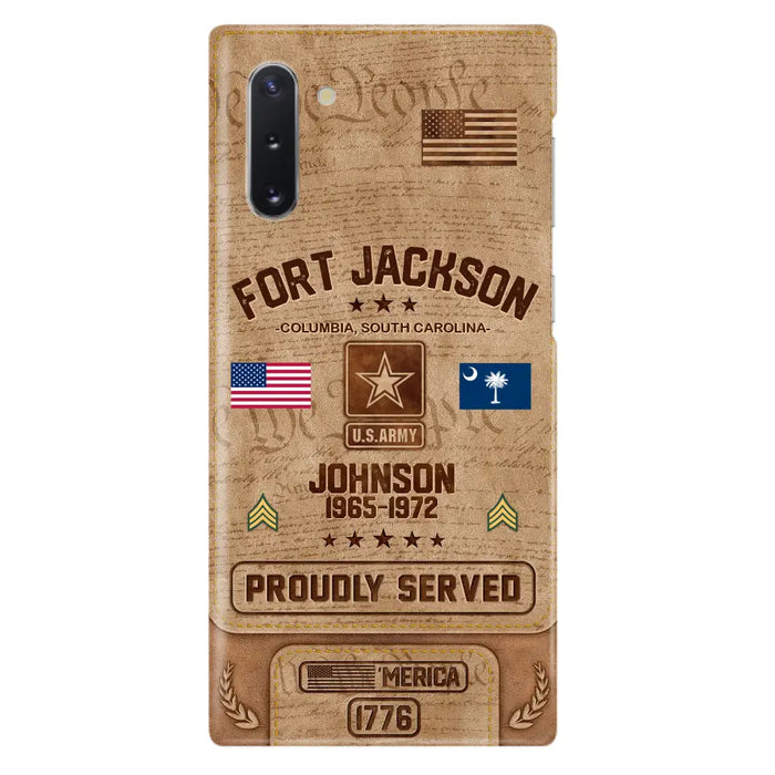 Custom Personalized Veteran Phone Case - Gift For Veteran - Birthday/ Father's Day Gift - Proudly Served - Case For iPhone And Samsung