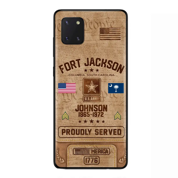 Custom Personalized Veteran Phone Case - Gift For Veteran - Birthday/ Father's Day Gift - Proudly Served - Case For iPhone And Samsung