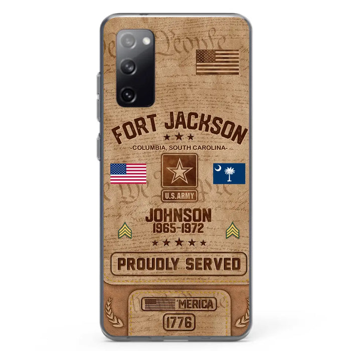 Custom Personalized Veteran Phone Case - Gift For Veteran - Birthday/ Father's Day Gift - Proudly Served - Case For iPhone And Samsung