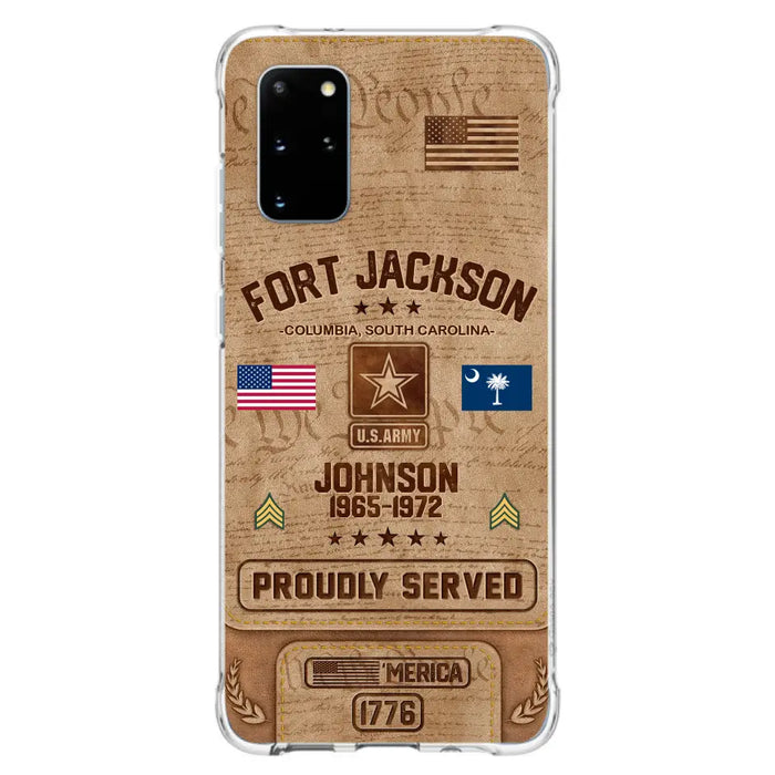 Custom Personalized Veteran Phone Case - Gift For Veteran - Birthday/ Father's Day Gift - Proudly Served - Case For iPhone And Samsung