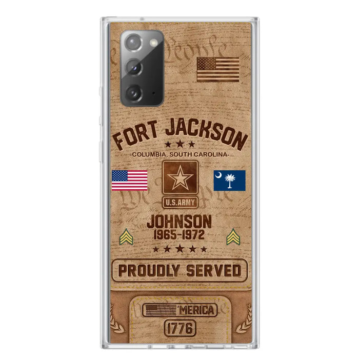 Custom Personalized Veteran Phone Case - Gift For Veteran - Birthday/ Father's Day Gift - Proudly Served - Case For iPhone And Samsung