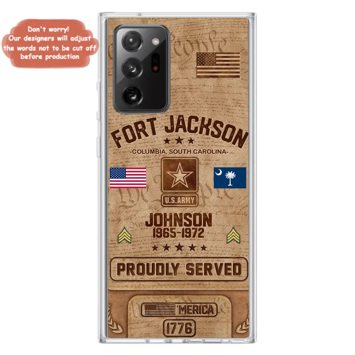 Custom Personalized Veteran Phone Case - Gift For Veteran - Birthday/ Father's Day Gift - Proudly Served - Case For iPhone And Samsung