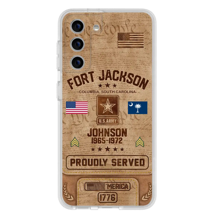 Custom Personalized Veteran Phone Case - Gift For Veteran - Birthday/ Father's Day Gift - Proudly Served - Case For iPhone And Samsung