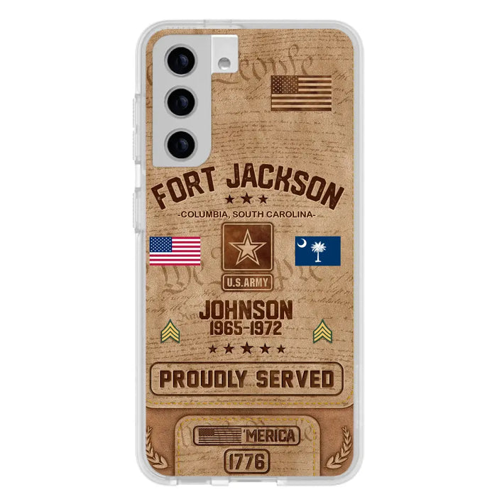 Custom Personalized Veteran Phone Case - Gift For Veteran - Birthday/ Father's Day Gift - Proudly Served - Case For iPhone And Samsung