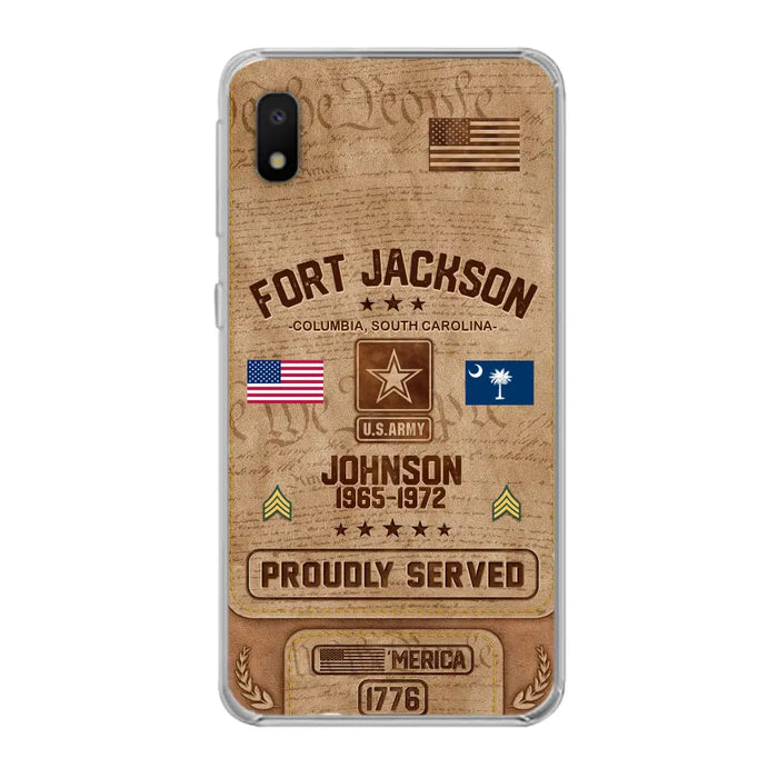 Custom Personalized Veteran Phone Case - Gift For Veteran - Birthday/ Father's Day Gift - Proudly Served - Case For iPhone And Samsung