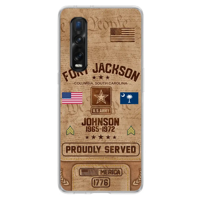 Custom Personalized Veteran Phone Case - Gift For Veteran - Birthday/ Father's Day Gift - Proudly Served - Case For Xiaomi/ Oppo/ Huawei