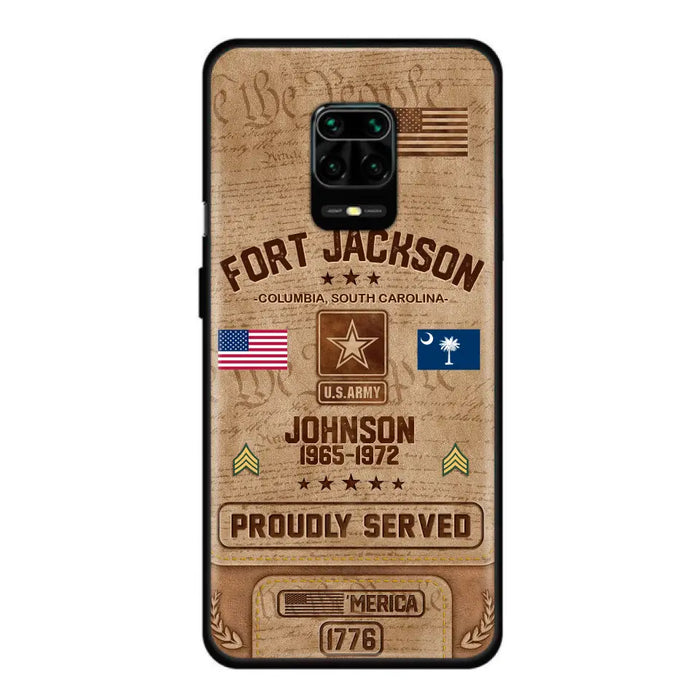 Custom Personalized Veteran Phone Case - Gift For Veteran - Birthday/ Father's Day Gift - Proudly Served - Case For Xiaomi/ Oppo/ Huawei