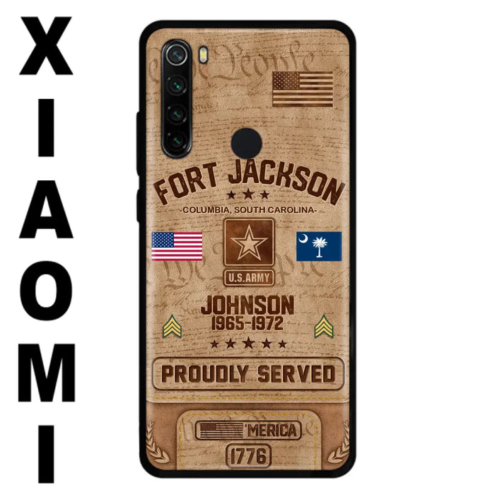 Custom Personalized Veteran Phone Case - Gift For Veteran - Birthday/ Father's Day Gift - Proudly Served - Case For Xiaomi/ Oppo/ Huawei