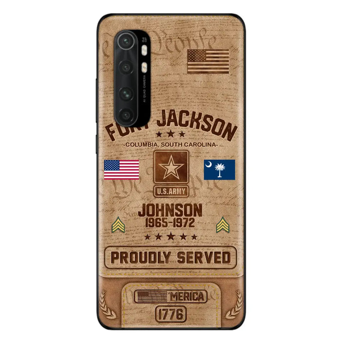 Custom Personalized Veteran Phone Case - Gift For Veteran - Birthday/ Father's Day Gift - Proudly Served - Case For Xiaomi/ Oppo/ Huawei