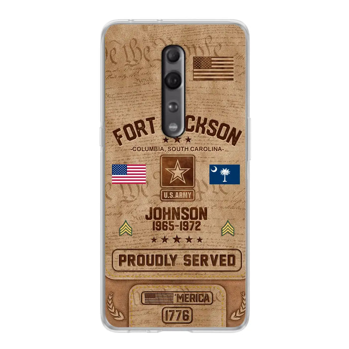 Custom Personalized Veteran Phone Case - Gift For Veteran - Birthday/ Father's Day Gift - Proudly Served - Case For Xiaomi/ Oppo/ Huawei