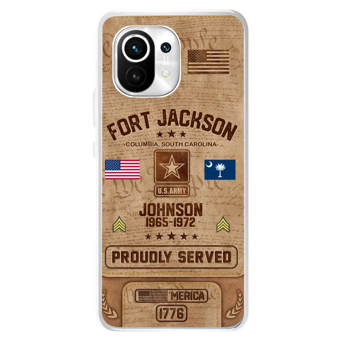 Custom Personalized Veteran Phone Case - Gift For Veteran - Birthday/ Father's Day Gift - Proudly Served - Case For Xiaomi/ Oppo/ Huawei