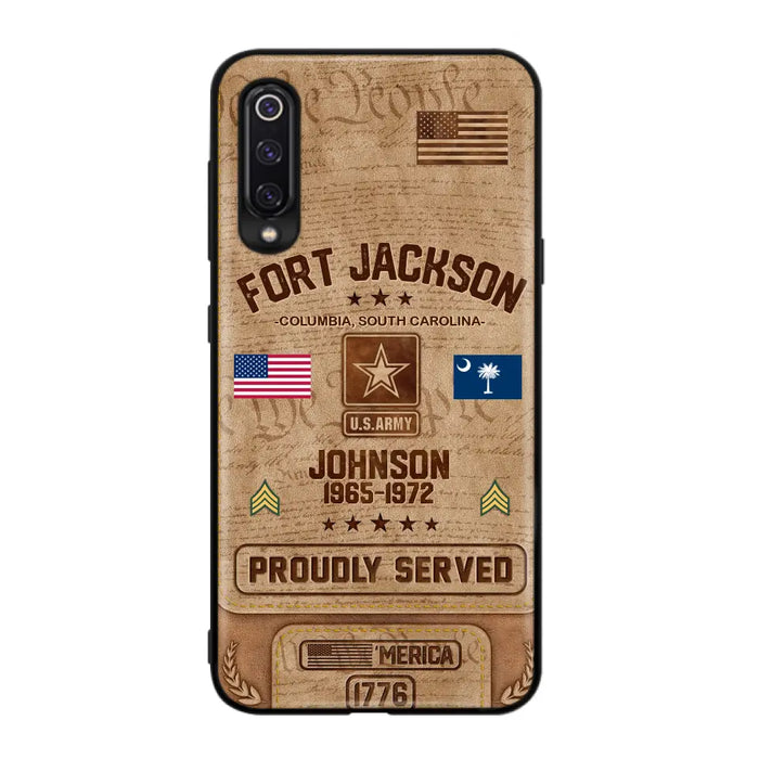 Custom Personalized Veteran Phone Case - Gift For Veteran - Birthday/ Father's Day Gift - Proudly Served - Case For Xiaomi/ Oppo/ Huawei