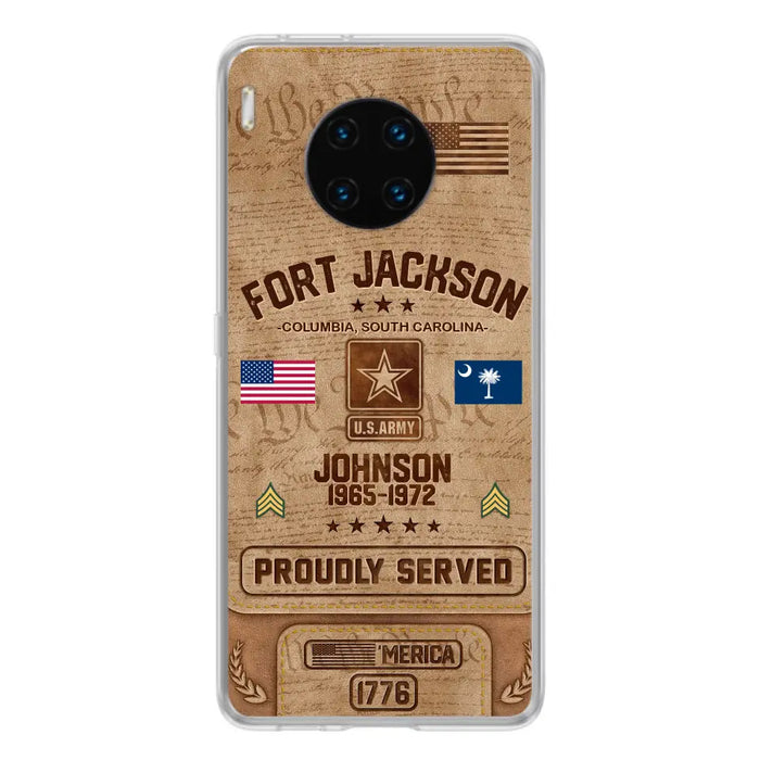 Custom Personalized Veteran Phone Case - Gift For Veteran - Birthday/ Father's Day Gift - Proudly Served - Case For Xiaomi/ Oppo/ Huawei