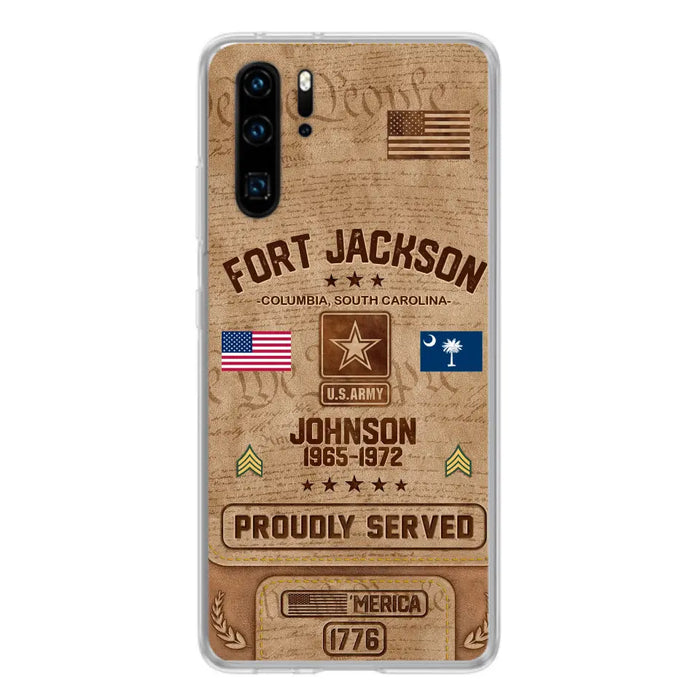 Custom Personalized Veteran Phone Case - Gift For Veteran - Birthday/ Father's Day Gift - Proudly Served - Case For Xiaomi/ Oppo/ Huawei