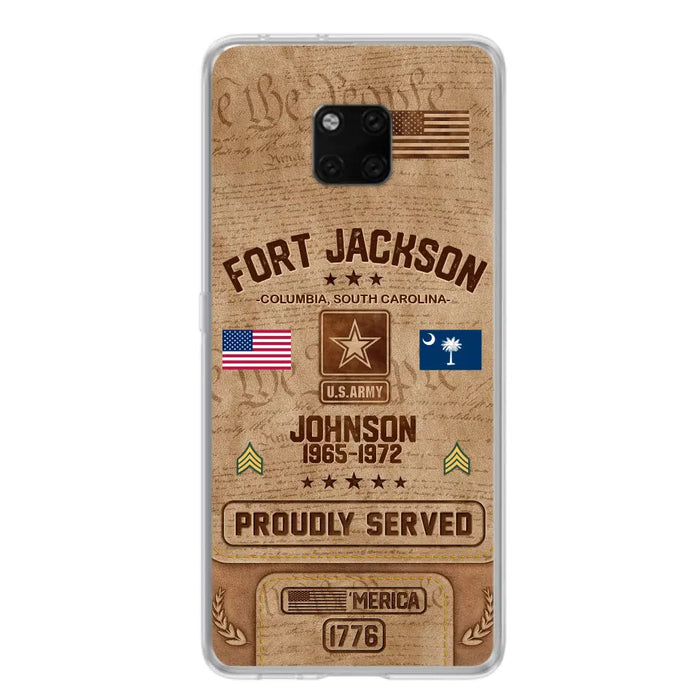 Custom Personalized Veteran Phone Case - Gift For Veteran - Birthday/ Father's Day Gift - Proudly Served - Case For Xiaomi/ Oppo/ Huawei