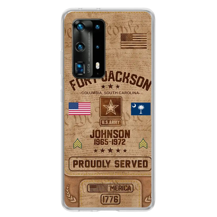 Custom Personalized Veteran Phone Case - Gift For Veteran - Birthday/ Father's Day Gift - Proudly Served - Case For Xiaomi/ Oppo/ Huawei