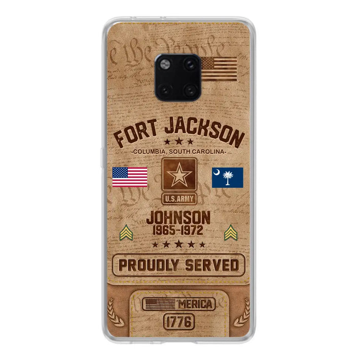 Custom Personalized Veteran Phone Case - Gift For Veteran - Birthday/ Father's Day Gift - Proudly Served - Case For Xiaomi/ Oppo/ Huawei