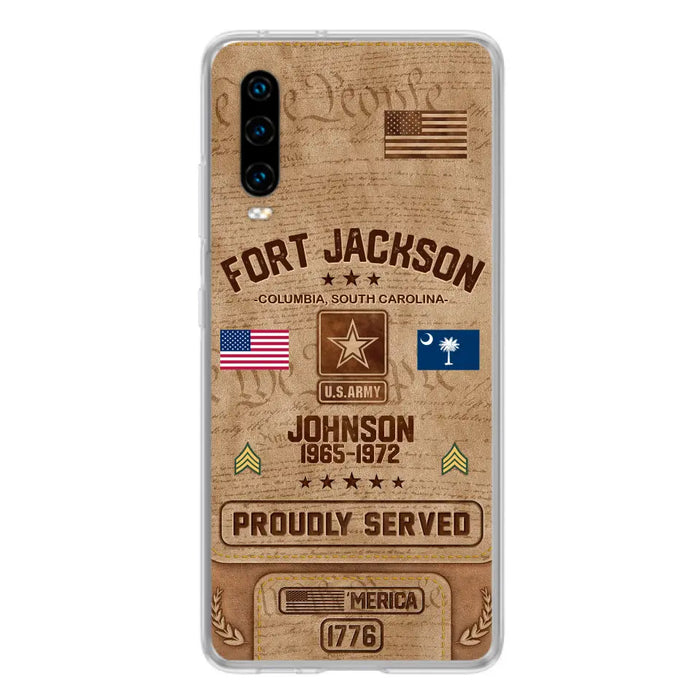 Custom Personalized Veteran Phone Case - Gift For Veteran - Birthday/ Father's Day Gift - Proudly Served - Case For Xiaomi/ Oppo/ Huawei