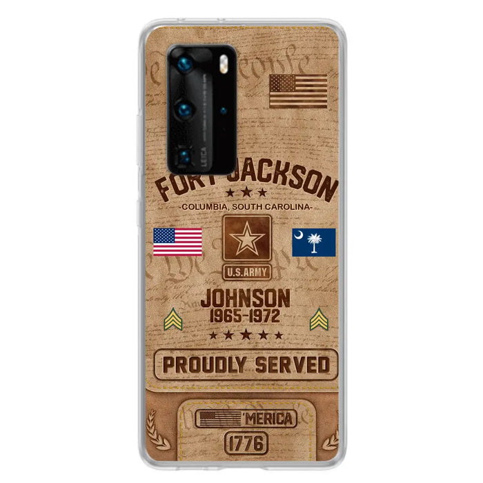 Custom Personalized Veteran Phone Case - Gift For Veteran - Birthday/ Father's Day Gift - Proudly Served - Case For Xiaomi/ Oppo/ Huawei