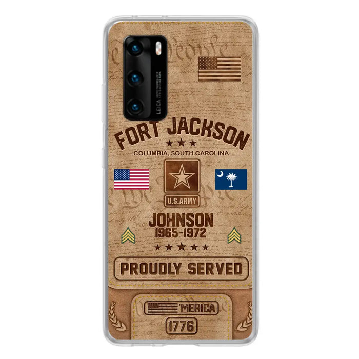 Custom Personalized Veteran Phone Case - Gift For Veteran - Birthday/ Father's Day Gift - Proudly Served - Case For Xiaomi/ Oppo/ Huawei