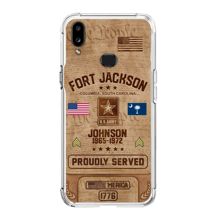 Custom Personalized Veteran Phone Case - Gift For Veteran - Birthday/ Father's Day Gift - Proudly Served - Case For iPhone And Samsung