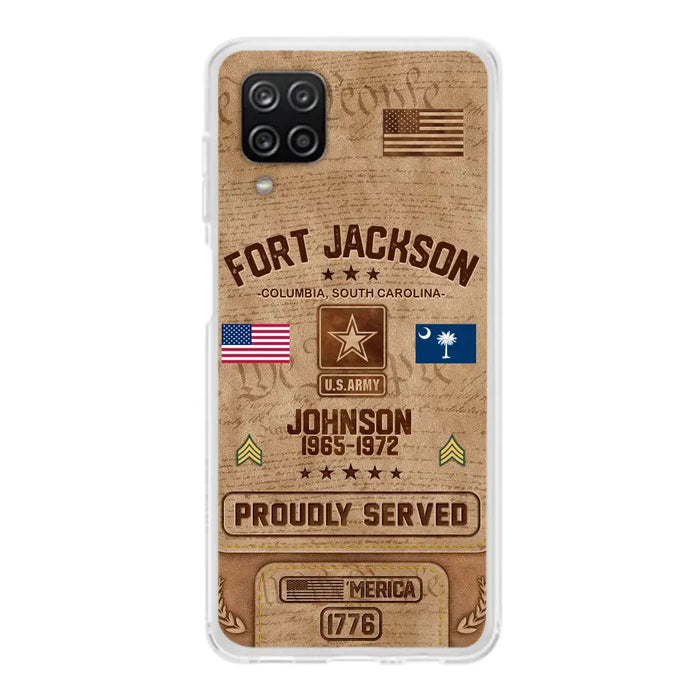 Custom Personalized Veteran Phone Case - Gift For Veteran - Birthday/ Father's Day Gift - Proudly Served - Case For iPhone And Samsung