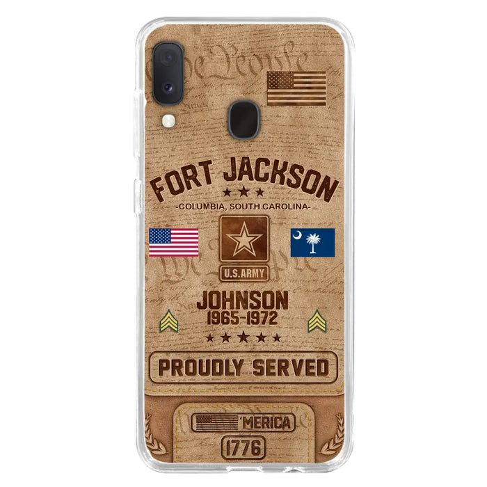 Custom Personalized Veteran Phone Case - Gift For Veteran - Birthday/ Father's Day Gift - Proudly Served - Case For iPhone And Samsung