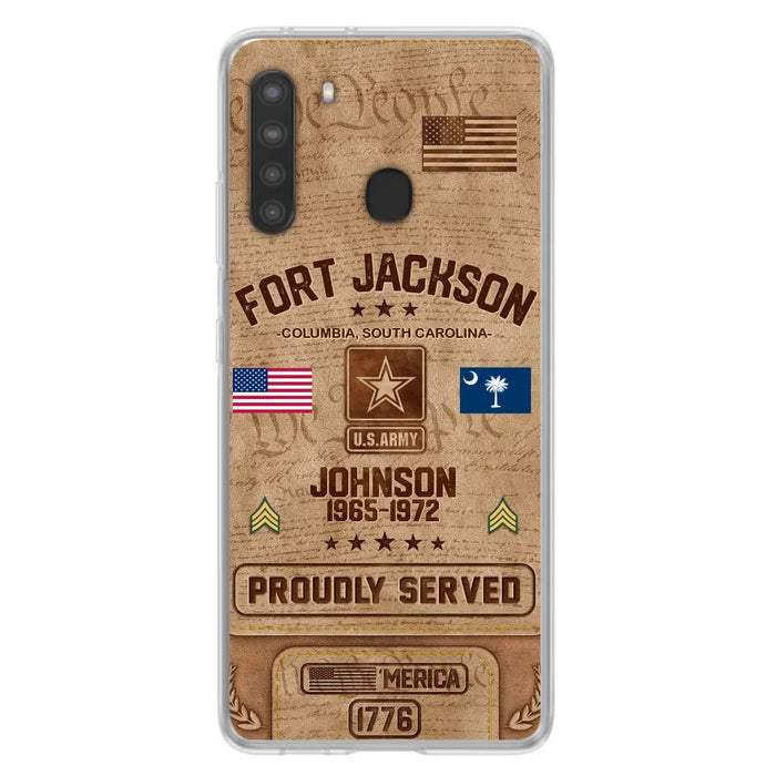 Custom Personalized Veteran Phone Case - Gift For Veteran - Birthday/ Father's Day Gift - Proudly Served - Case For iPhone And Samsung