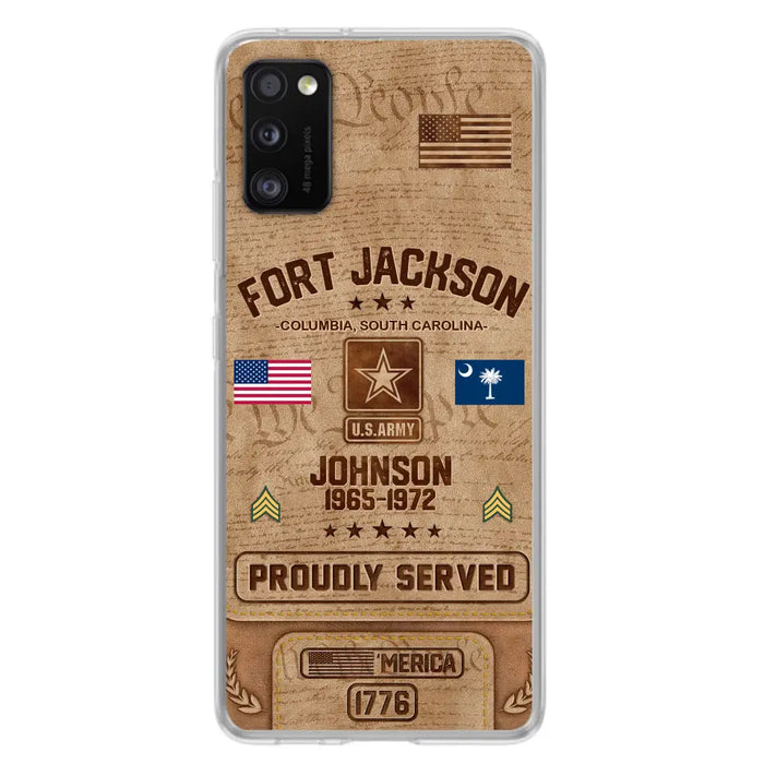 Custom Personalized Veteran Phone Case - Gift For Veteran - Birthday/ Father's Day Gift - Proudly Served - Case For iPhone And Samsung