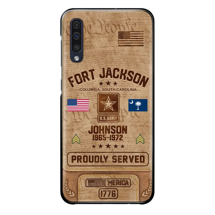 Custom Personalized Veteran Phone Case - Gift For Veteran - Birthday/ Father's Day Gift - Proudly Served - Case For iPhone And Samsung