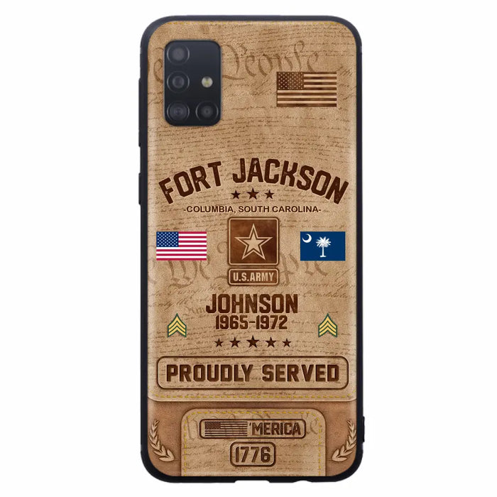 Custom Personalized Veteran Phone Case - Gift For Veteran - Birthday/ Father's Day Gift - Proudly Served - Case For iPhone And Samsung