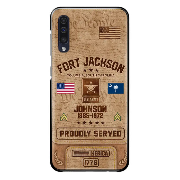 Custom Personalized Veteran Phone Case - Gift For Veteran - Birthday/ Father's Day Gift - Proudly Served - Case For iPhone And Samsung