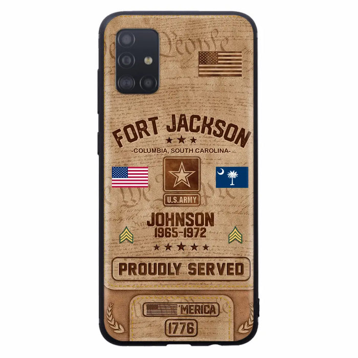 Custom Personalized Veteran Phone Case - Gift For Veteran - Birthday/ Father's Day Gift - Proudly Served - Case For iPhone And Samsung