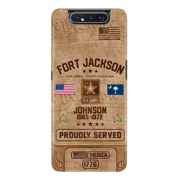 Custom Personalized Veteran Phone Case - Gift For Veteran - Birthday/ Father's Day Gift - Proudly Served - Case For iPhone And Samsung