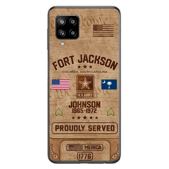 Custom Personalized Veteran Phone Case - Gift For Veteran - Birthday/ Father's Day Gift - Proudly Served - Case For iPhone And Samsung