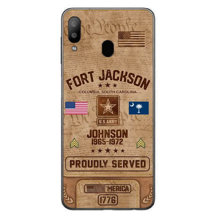 Custom Personalized Veteran Phone Case - Gift For Veteran - Birthday/ Father's Day Gift - Proudly Served - Case For iPhone And Samsung