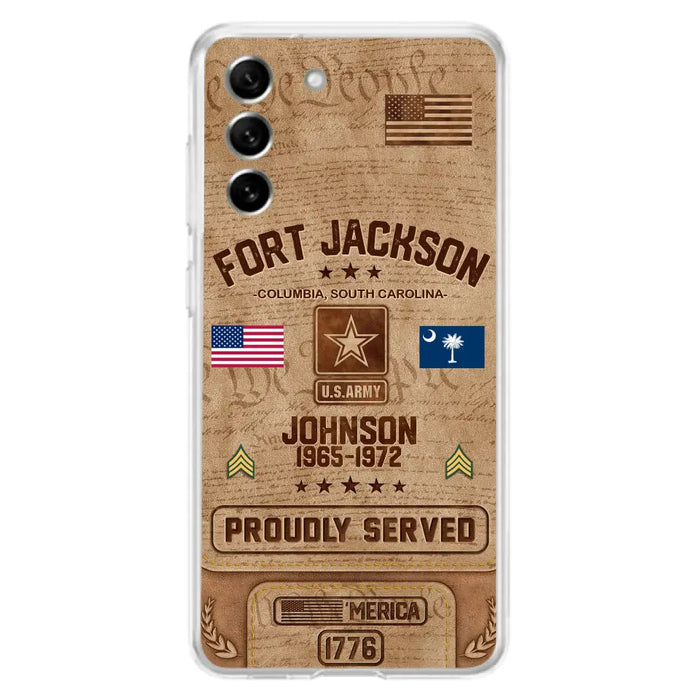 Custom Personalized Veteran Phone Case - Gift For Veteran - Birthday/ Father's Day Gift - Proudly Served - Case For iPhone And Samsung