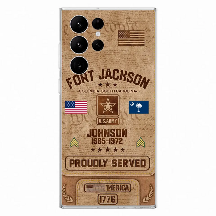 Custom Personalized Veteran Phone Case - Gift For Veteran - Birthday/ Father's Day Gift - Proudly Served - Case For iPhone And Samsung