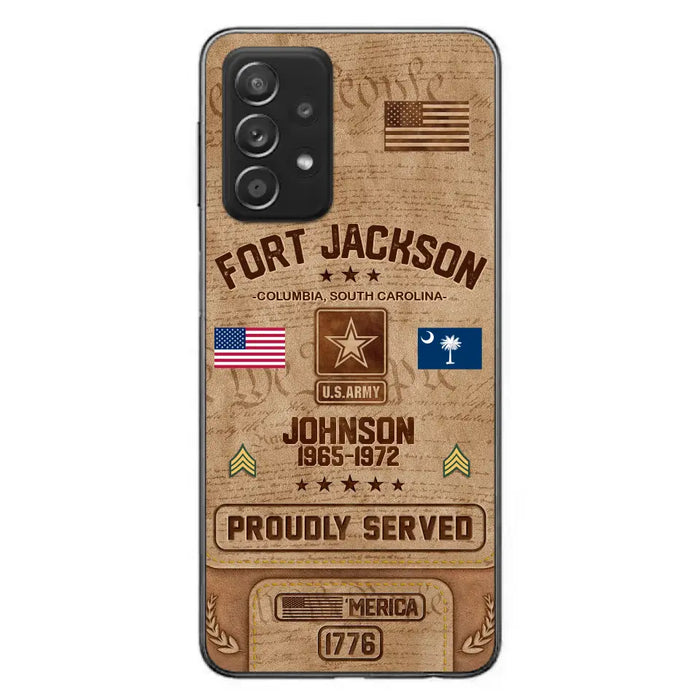 Custom Personalized Veteran Phone Case - Gift For Veteran - Birthday/ Father's Day Gift - Proudly Served - Case For iPhone And Samsung